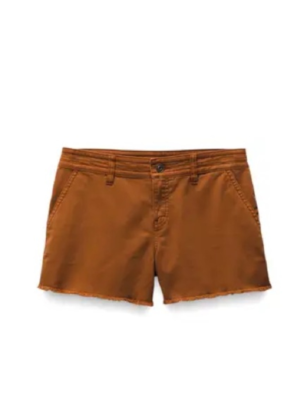 PrAna Women’s Sancho Shorts Size 12 Organic Cotton Raw Hem Brown Casual Outdoor
